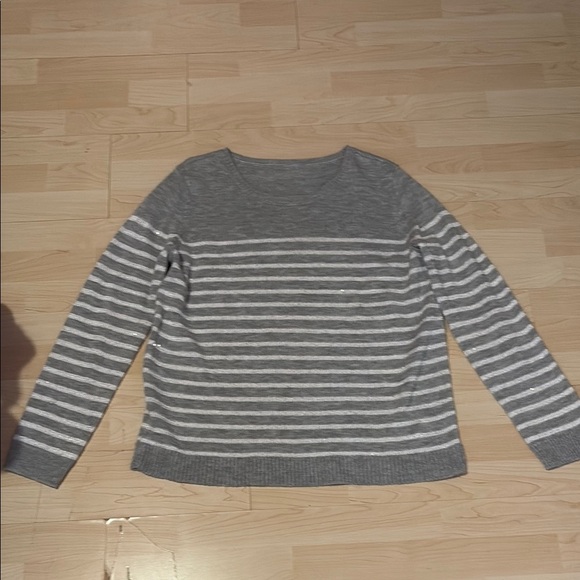 Sweaters - Gray Striped Women's Sweater